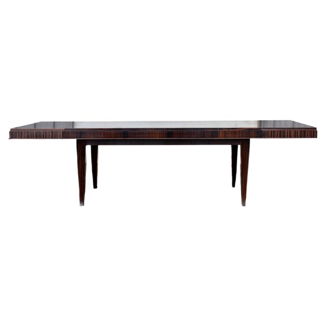 French Art Deco Style Macassar Ebony Dining Table For Sale