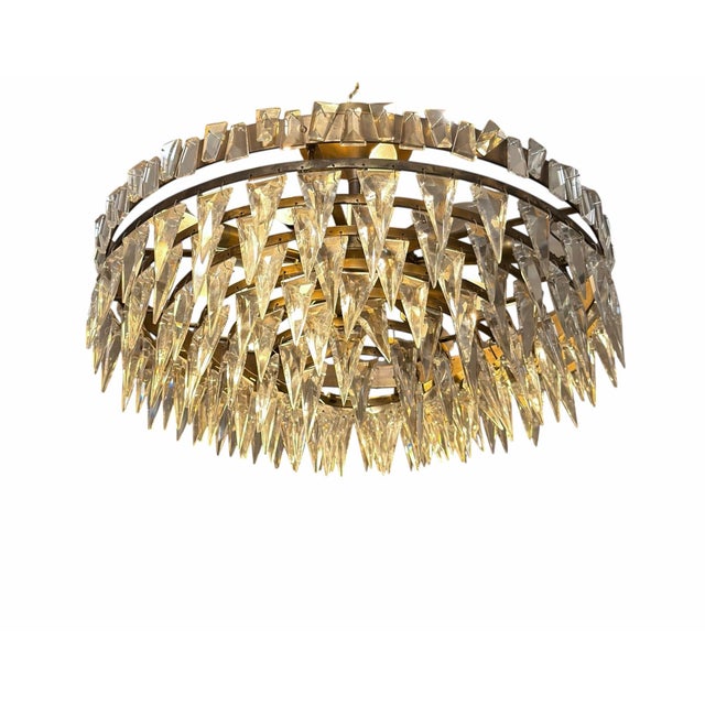 Metal Joe Nye Trillion Large Flush Mount in Hand-Rubbed Antique Brass For Sale - Image 7 of 8