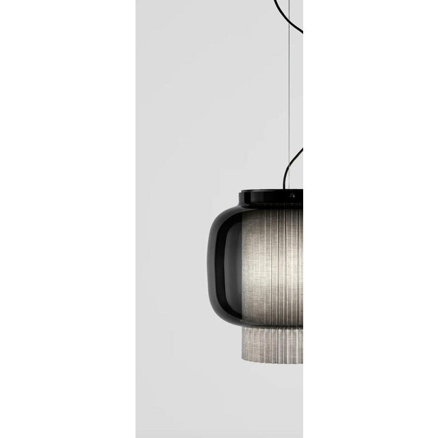 Grey Textile and Glass Manila T Pe Suspension Lamp by Sebastian Herkner for Parachilna For Sale - Image 6 of 13
