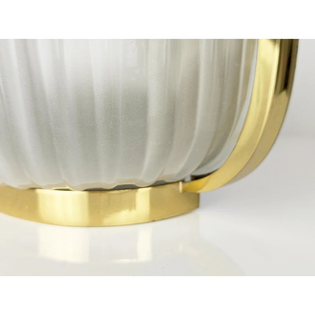 Mid-Century Modern Mid-Century Italian Metal Brass and Molded Glass Sconce from Fidenza Vetraria For Sale - Image 3 of 9