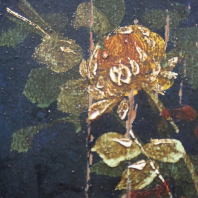 Wood 2-Piece Chinoiserie HND Painted & Carved Floral Cabinet C1910 For Sale - Image 7 of 18