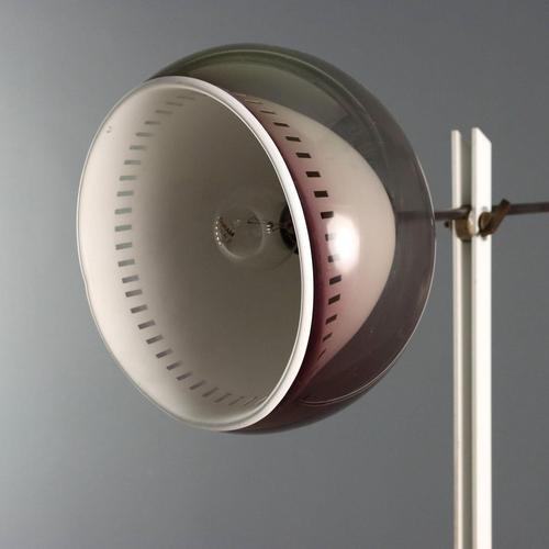 Silver Vintage Floor Lamp in Brass and Enamelled Metal, 1960s For Sale - Image 8 of 12