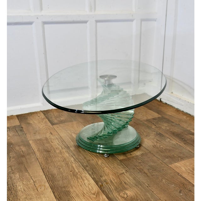 Mid-Century Modern Vintage Glass Coffee Table, 1970s For Sale - Image 3 of 8