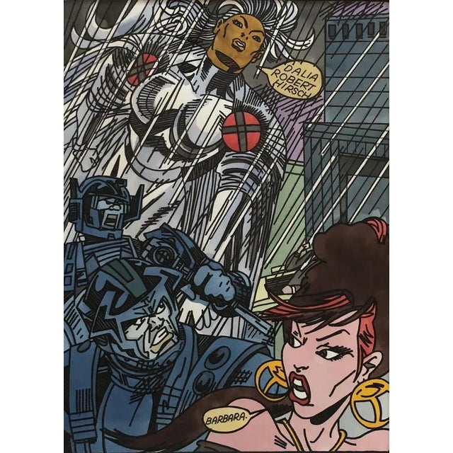 Dalia, Super héros, Watercolor on Paper, Framed For Sale - Image 10 of 10