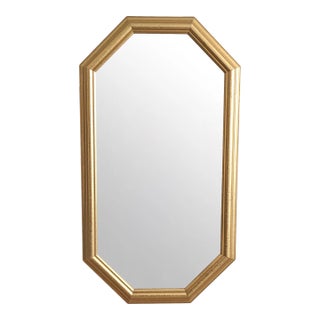 Late 20th Century Hollywood Regency Gilt Octagonal Wall Mirror For Sale