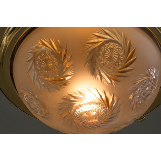 Art Deco Ceiling Lamp with Cut Glass Shade, Vienna, 1920s For Sale - Image 14 of 18
