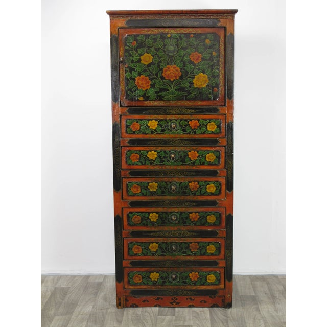 Late 19th Century Tibetan Chest With 6 Drawers For Sale In Greensboro - Image 6 of 12