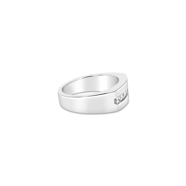 Contemporary Princess Cut Wedding Band .66cttw 14k White Gold, Size 9 For Sale - Image 3 of 3