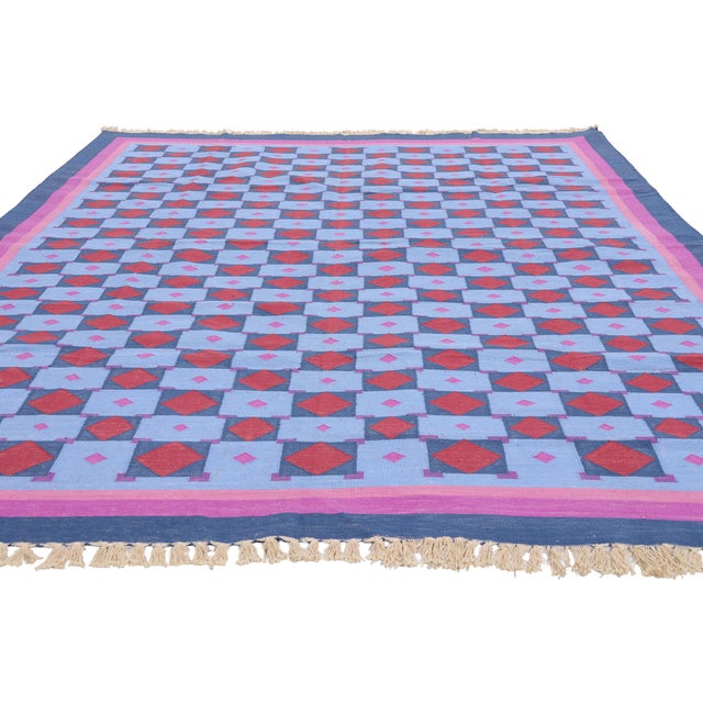 Postmodern Vintage Afghani Dhurrie Rug, 06'02 X 08'10 For Sale - Image 3 of 10