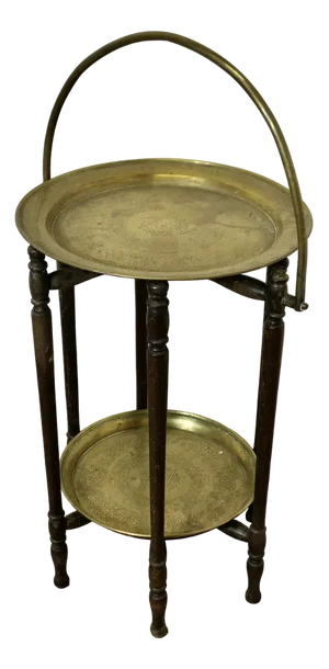 Large Collapsable Brass Cake Stand, 1890s