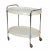 Mid-Century Modern Mid-Century Italian Oval White Plastic and Metal Chrome Bar Cart, 1950s For Sale - Image 3 of 15