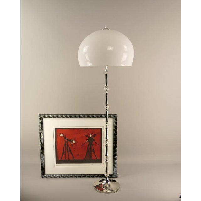 Mid-Century Italian Floor Lamp in Glass and Chrome, 1960s For Sale - Image 6 of 10