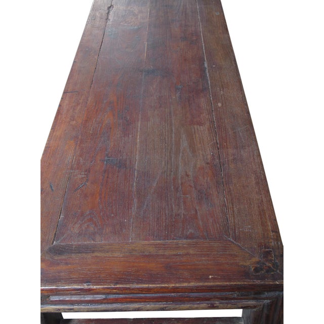 Antique Chinese Elm Console Table, 9.6' Long – Qing Dynasty For Sale - Image 11 of 13