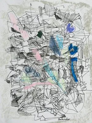 Abstract Drawing by Erik Sulander, Signed, Unframed
