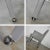 Modern Gray Faux Leather Modified Parsons Style Armed Accent Chair on Casters For Sale - Image 10 of 17