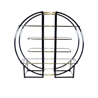 Large Hollywood Regency Circular Etegere Vitrine After Milo Baughman For Sale
