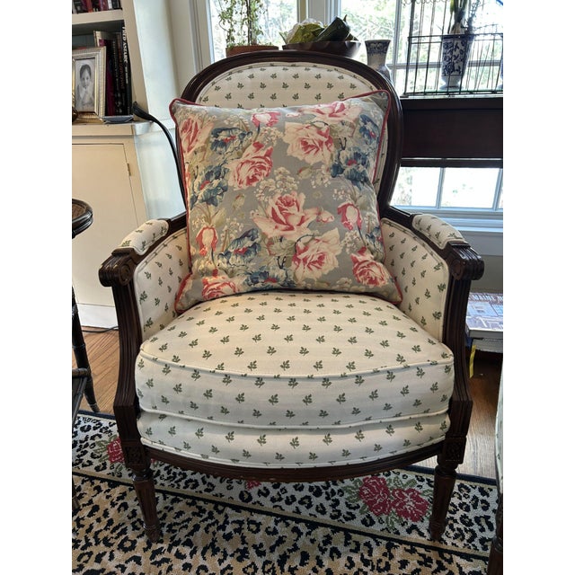 Grace Powder Blue by Rose Cumming 21 X 21 Decorative Pillow With Down/Feather Insert For Sale - Image 4 of 4