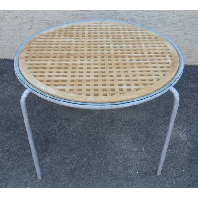 Soho Contract Group Teak And Galvanized Steel Round Patio Table