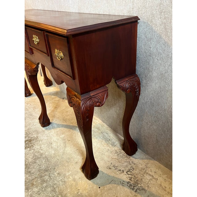 1990s Mahogany Chippendale Console or Sideboard With Ball and Claw Feet For Sale - Image 4 of 12