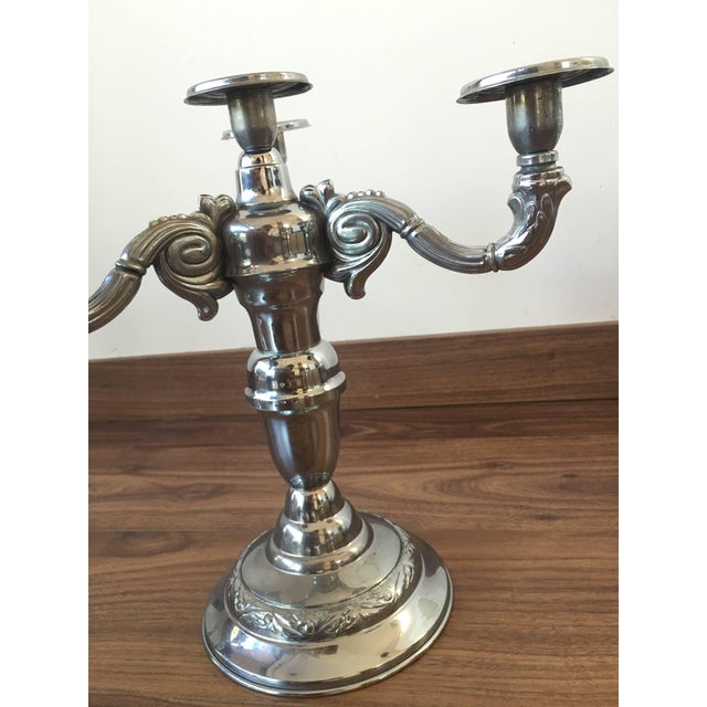 Late 19th Century Pair of Four-Armed Art Deco Candlesticks, 1930s-1940s, Sweden For Sale - Image 5 of 8
