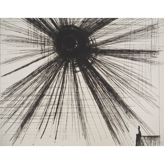 Bernard buffet (1928-1999) fantastic voyages: solitude in the dark sun, 1958 original drypoint engraving (lacourière and...