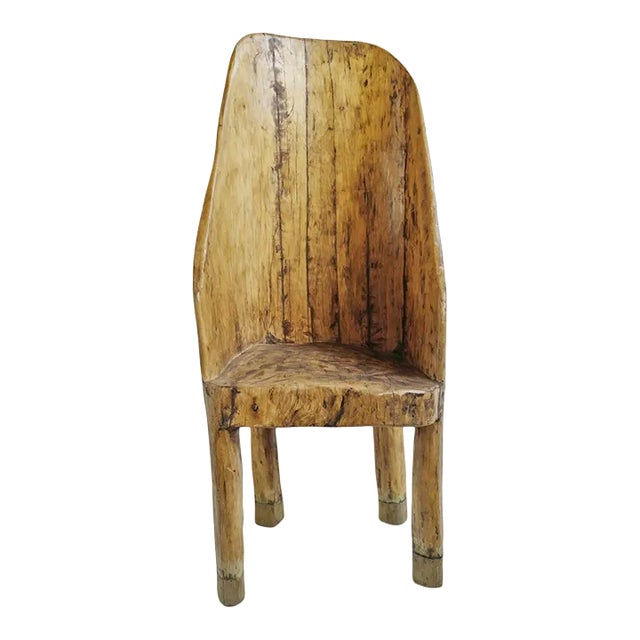 Mid 20th Century Vintage Naga Carved Wood Tribe Chair For Sale