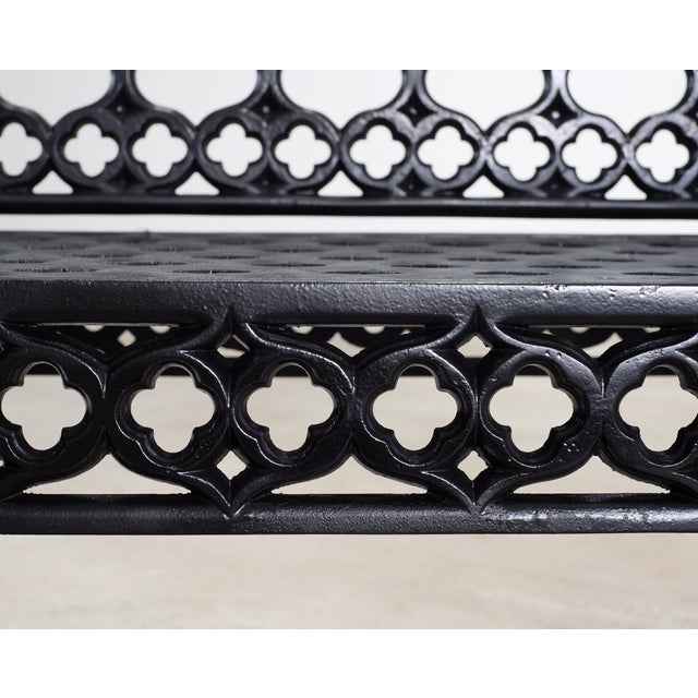 English Coalbrookdale Style Cast Gothic Revival Garden Bench For Sale - Image 15 of 18