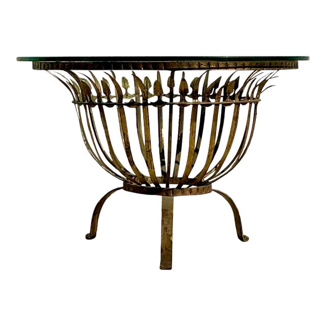 Vintage Regency Ferrocolor Spain Gilt Table For Sale