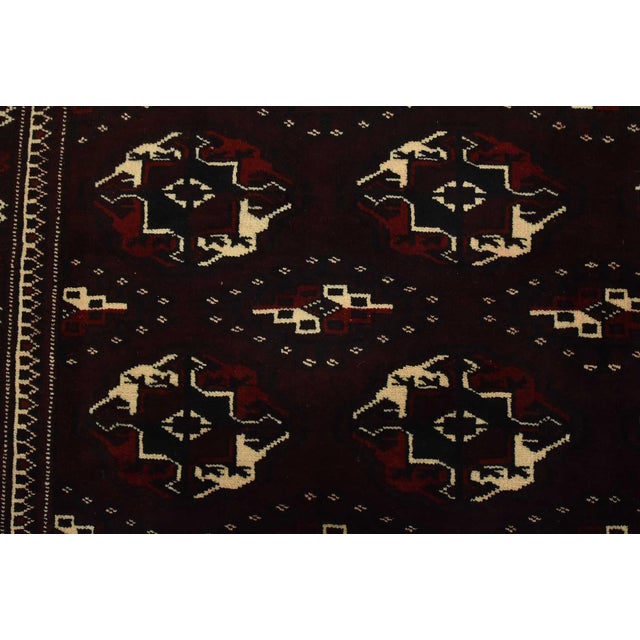 Turkmen Rug 7’7” X 12’7” Red Wool Vintage Tribal Hand-Knotted Oriental Carpet For Sale - Image 9 of 15