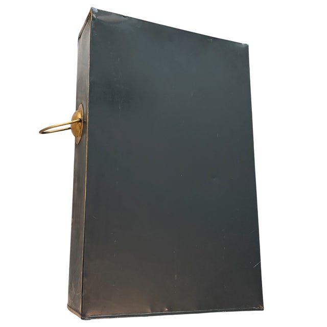 Black Rare Vintage Sarreid Ltd. English-Style Tole Chinoiserie Coal Scuttle Reproduction For Sale - Image 8 of 16