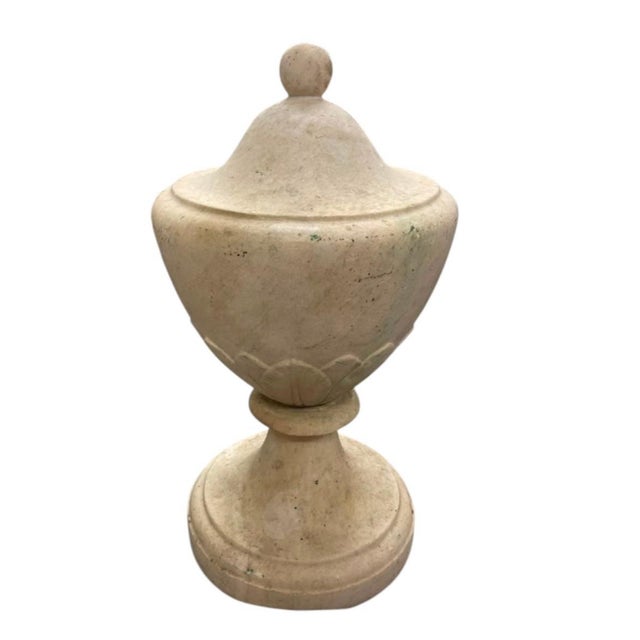 Add a touch of classical elegance to your interior or garden decor with this exquisite vintage carved marble urn finial,...