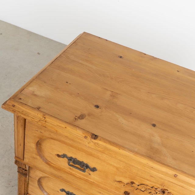 19th Century Romanian Large Pine Chest of Three Drawers For Sale - Image 6 of 18