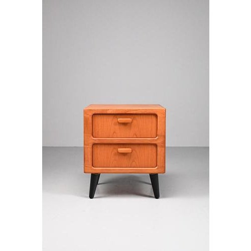 Silkeborg drawer cabinet with new black wooden legs. This cabinet is original a part of a large wall cabinet. The shape is...
