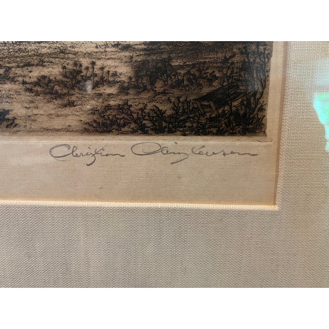 Vintage Etching Print "Gullstua" by Christian Christensen For Sale - Image 4 of 5