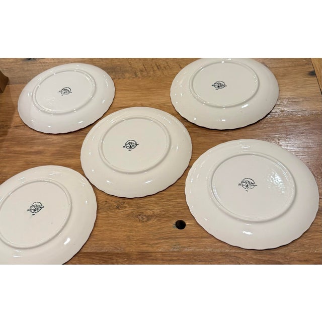 Red 1950s Blue Ridge Apple Dinner Plates Set of 5 For Sale - Image 8 of 8
