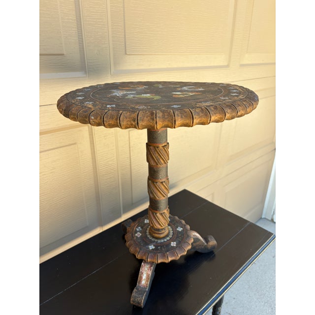 Early 20th Century Chinoiserie Painted Drinks Table With Hand-Painted Figures For Sale In South Bend - Image 6 of 11