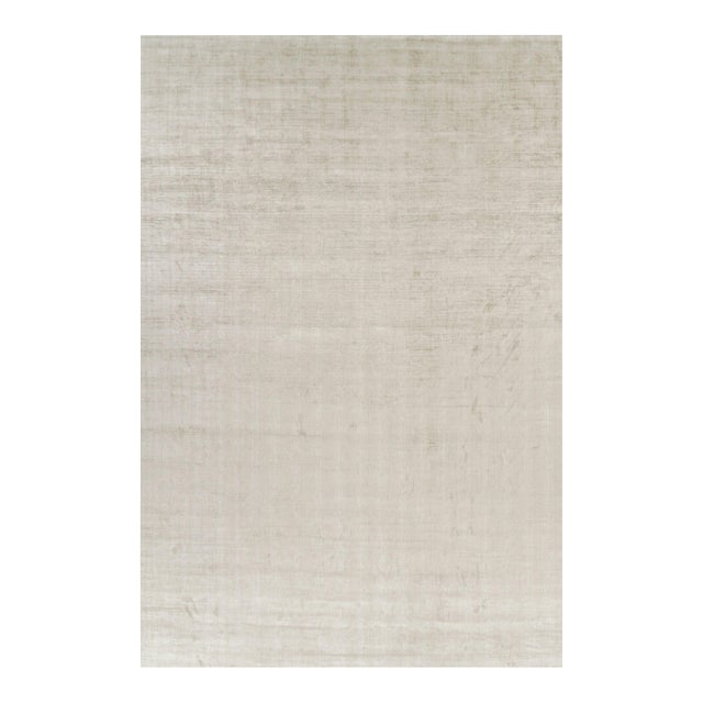 Rug & Kilim’s Oversized Contemporary Textural Solid Rug in Light Beige Tones - 12x18 For Sale