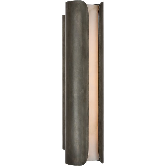 Metal Anne-Marie Barton for Visual Comfort Signature Armise 29" Sconce in Mottled Pewter with Alabaster For Sale - Image 7 of 14