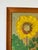 1970s Vintage Heavy Impasto Still Life Sunflowers Oil on Board Painting – Signed l.m. For Sale - Image 10 of 11