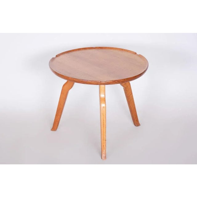 Small Mid-Century Round Table attributed to Krasna Jizba, Czech, 1940s For Sale - Image 10 of 12