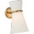AERIN for Visual Comfort Signature Clarkson Small Single Pivoting Sconce in Hand-Rubbed Antique Brass with Linen Shade For Sale