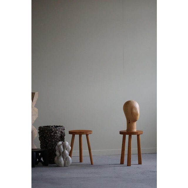 Set of Swedish Pine Tripod Stools, 1960s For Sale - Image 9 of 15
