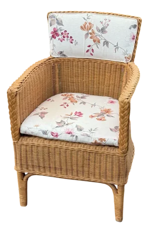 Vintage Wicker Armchair with Pillows, 1980s