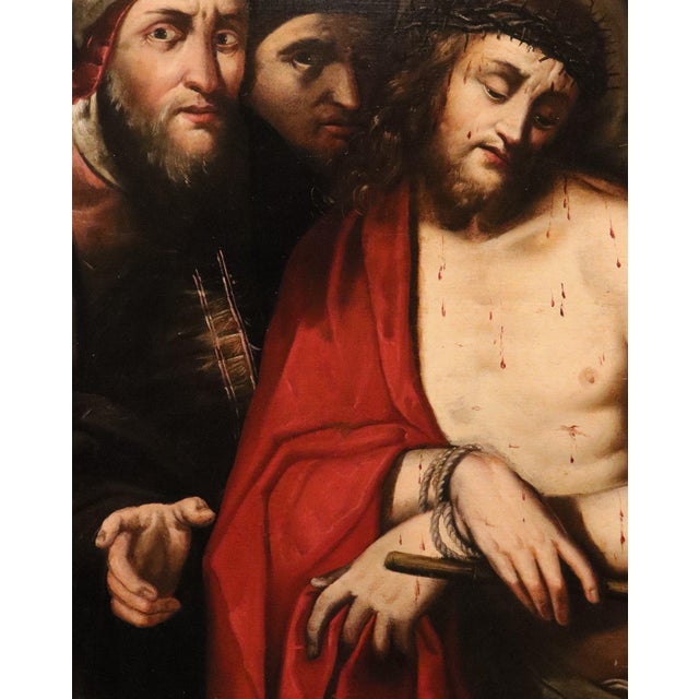Workshop of Jacopo Ligozzi, Ecce Homo, 1630, Oil on Canvas For Sale - Image 9 of 15