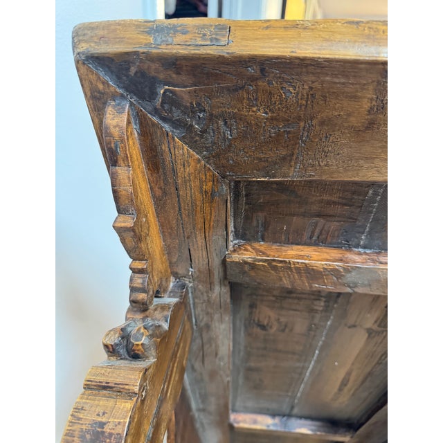 Antique Chinese Carved Wood Altar Bench | Southern China | Fish & Dragon Folk Art | Late 19th C. For Sale - Image 10 of 11