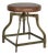 Matthew Izzo Home Brass Finish and Leather Adjustable Piano Stool For Sale