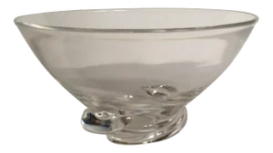 Vintage Clear Steuben Snail Bottom Crystal Bowl, Signed