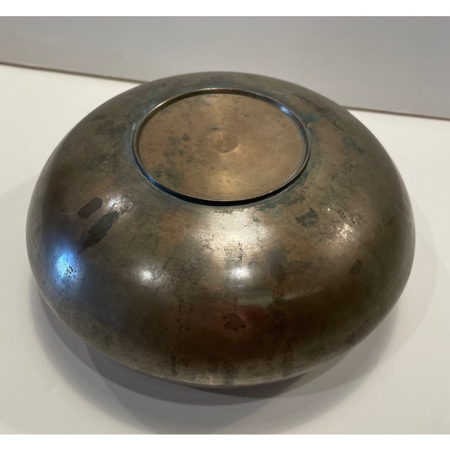 1940s Antique Chinese Heavy Metal Bowl For Sale - Image 5 of 5