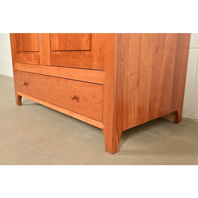 Harden Furniture Arts and Crafts Shaker Solid Cherry Wood Media Cabinet For Sale - Image 14 of 18