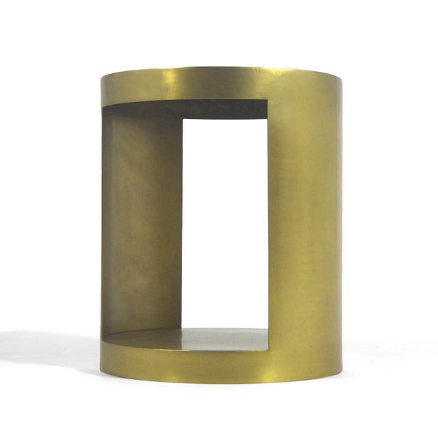 Custom Made Cylindrical Side Table For Sale - Image 4 of 10
